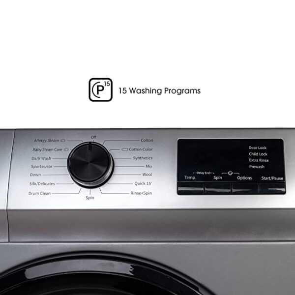 MACHINE A LAVER HISENSE 7KG FRONT LOAD GRIS – Image 3