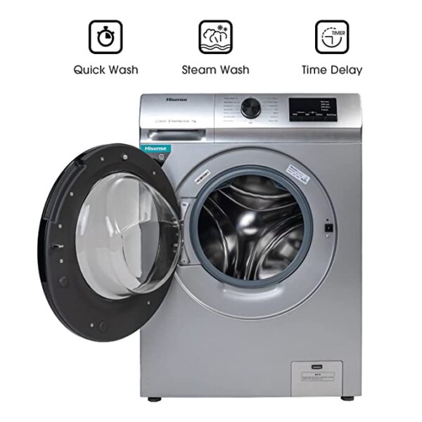MACHINE A LAVER HISENSE 7KG FRONT LOAD GRIS – Image 2
