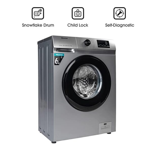 MACHINE A LAVER HISENSE 6KG FRONT LOAD GRIS – Image 4