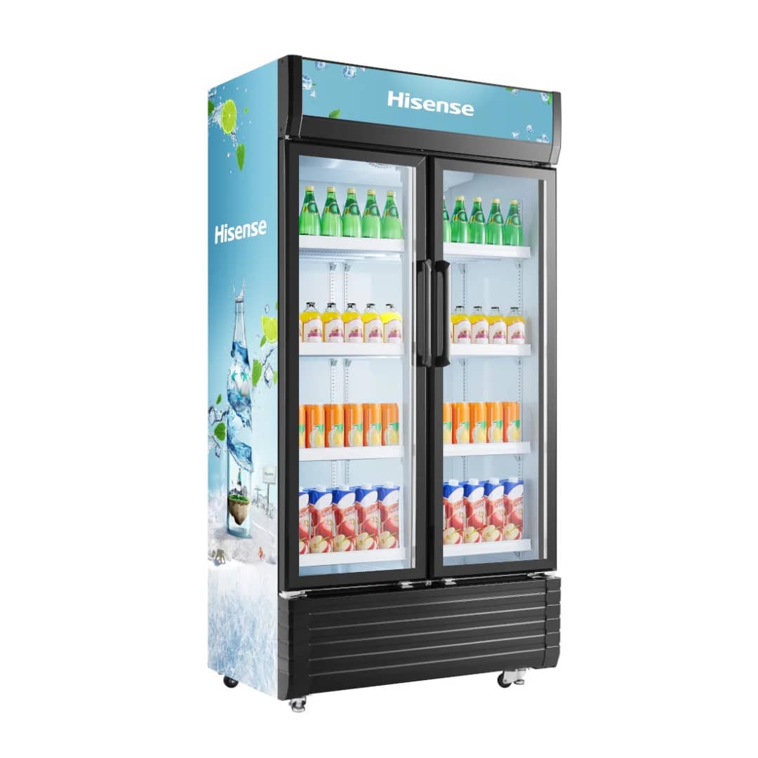 REFRIGERATEUR HISENSE 2PORTES VITRINE NOIR – Image 2