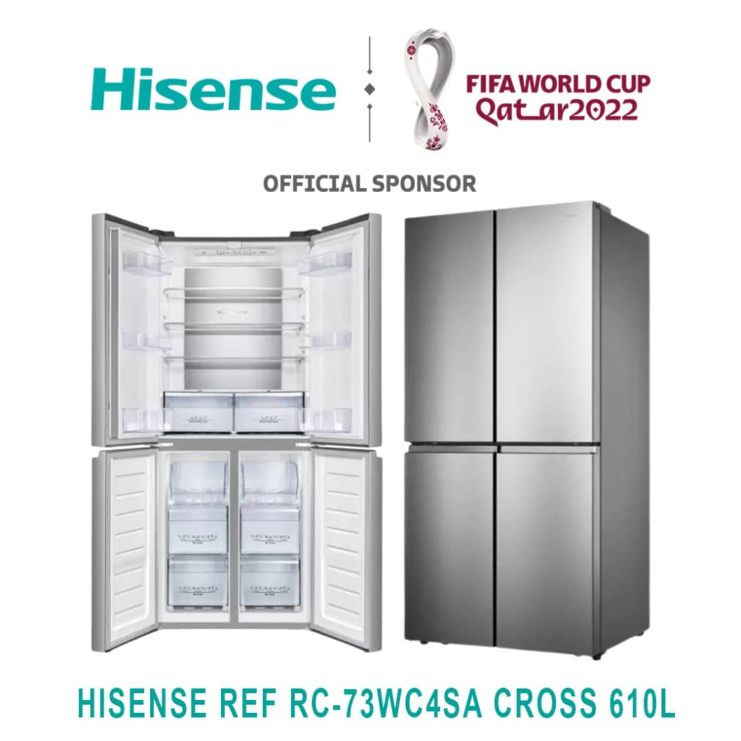 REFRIGERATEUR HISENSE SIDE BY SIDE 4PORTES 610LITRES CROSS – Image 2