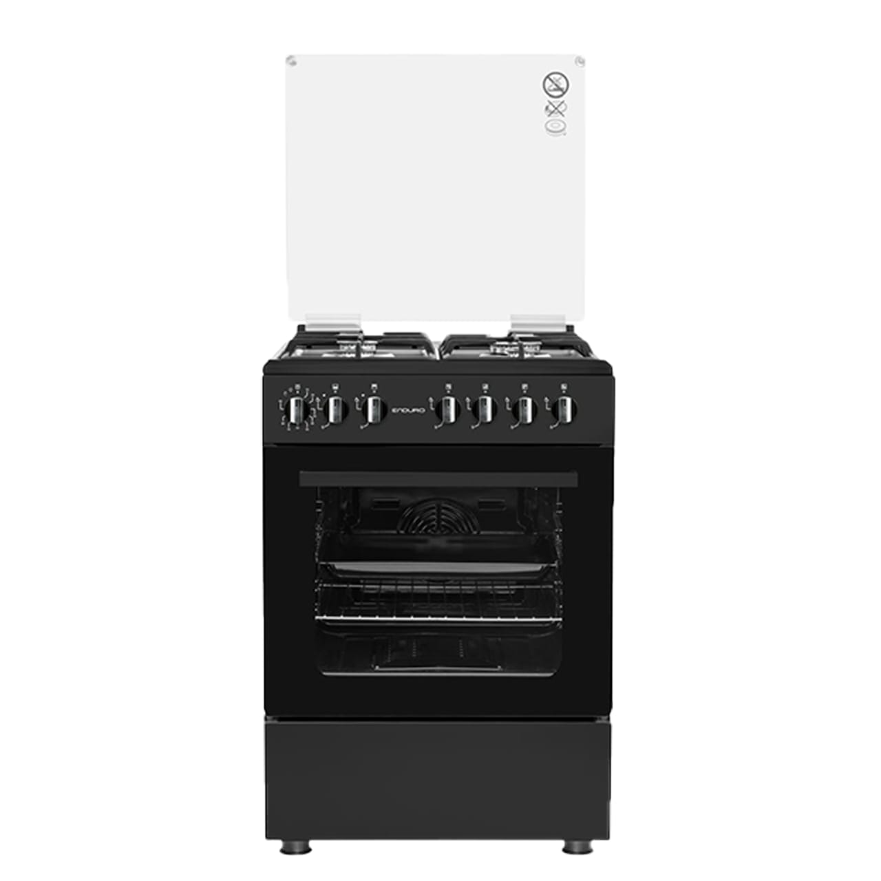 CUISINIERE ENDURO 4FEUX 6X60 A GAZ DOUBLE BOUTTON NOIR – Image 2