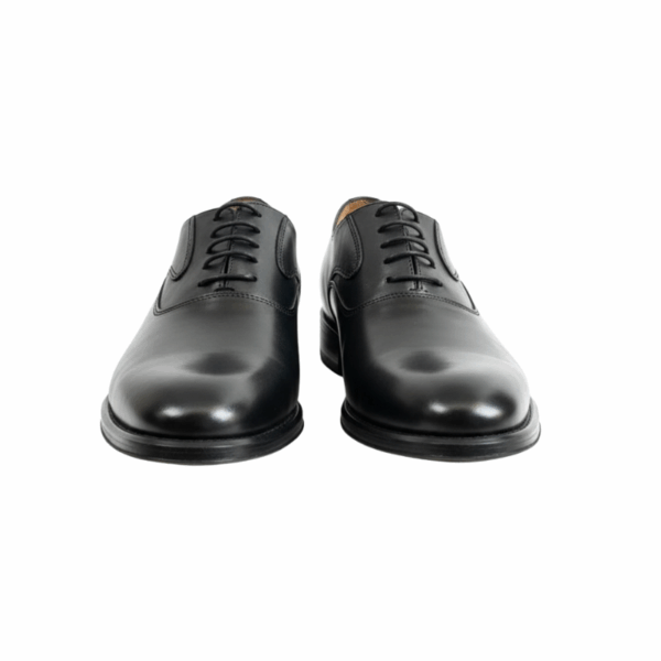 Richelieu Noir Cuir Lisse