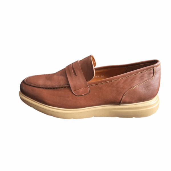 Mocassins Homme en Cuir Cognac – Confort Élégant – Image 2