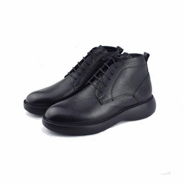 Bottines Chukka en Cuir Noir Grainé