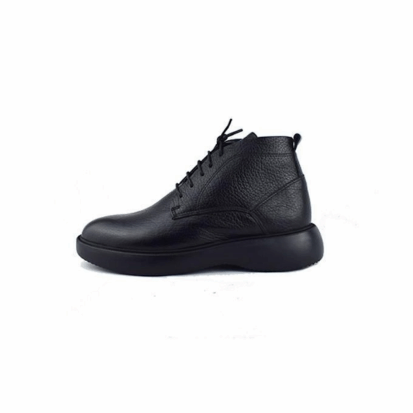 Bottines Chukka en Cuir Noir Grainé – Image 3