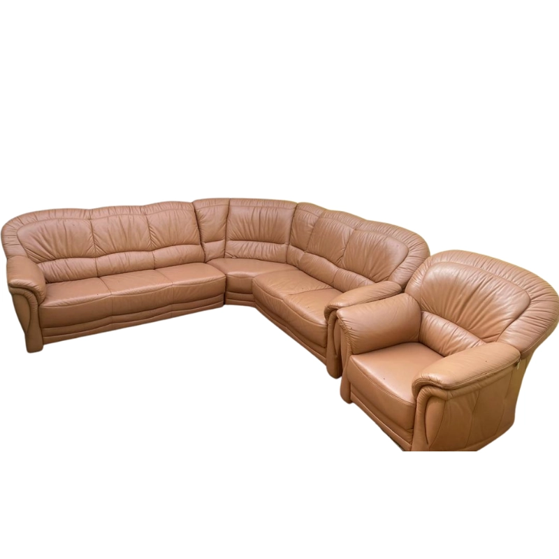 Salon d'Angle Cuir Beige