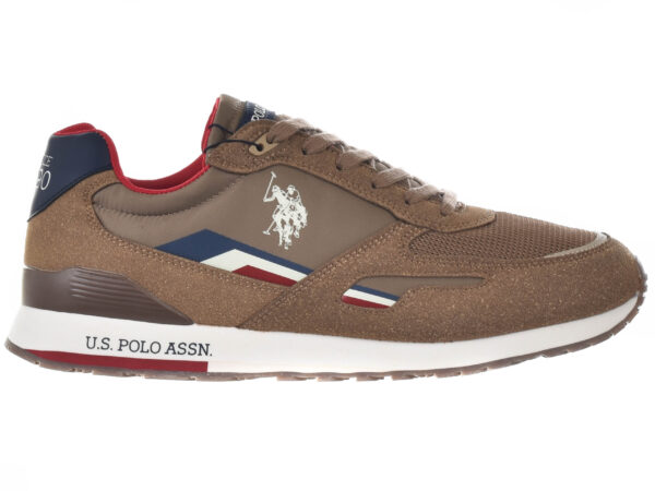 Baskets U.S. Polo Assn. Marron Taupe à Détails Tricolores – Image 3
