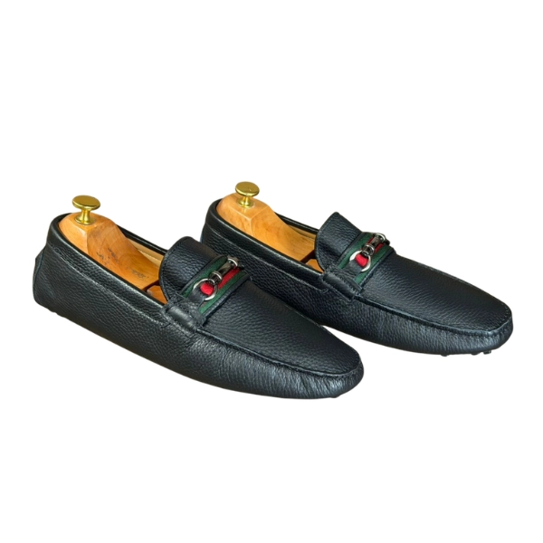 Mocassins en Cuir Grainé Noir – Image 2