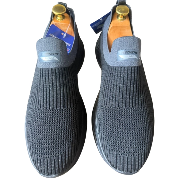 Baskets Confort "Slip-On" en Maille (Gris Anthracite) – Image 2