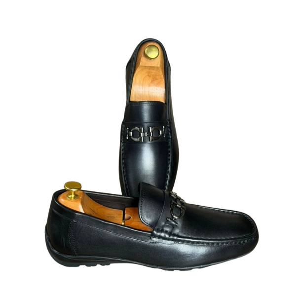 Mocassins à Mors en Cuir Lisse Noir – Image 2