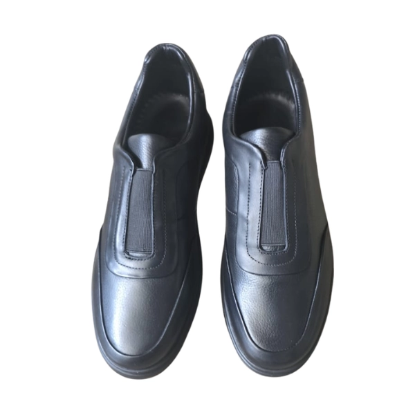 Chaussures "Slip-On" Hybrides en Cuir Noir – Image 2