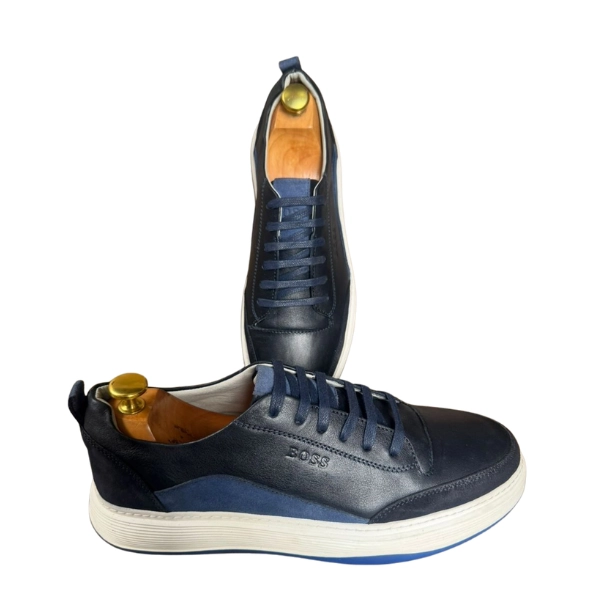 Baskets de Ville BOSS en Cuir et Daim Marron – Image 3