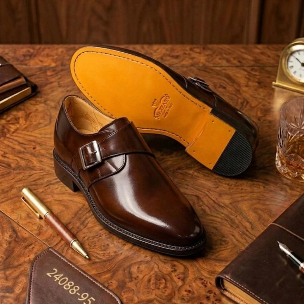 Souliers à Simple Boucle ("Monk Strap") en Cuir Lisse – Image 2