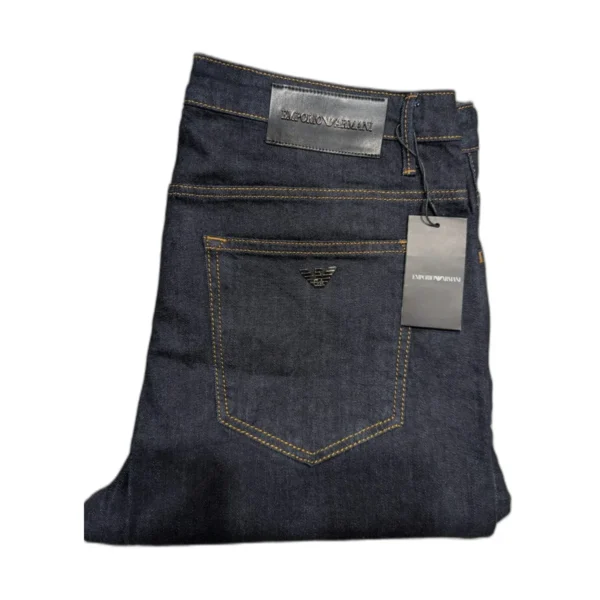Jean homme Emporio Armani 5 poches brut – Bleu nuit