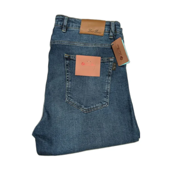 Jean homme Loro Piana 5 poches délavé – Bleu moyen