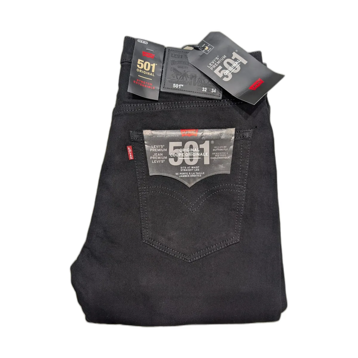 Jean homme Levi's Premium 501 Original stretch – Noir