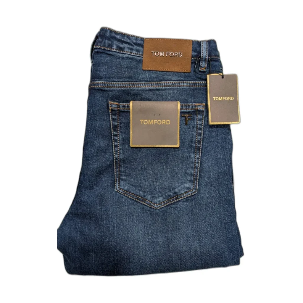 Jean homme Tom Ford 5 poches délavé – Bleu moyen