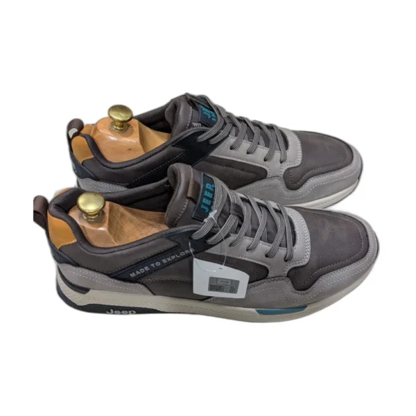 Baskets homme Jeep running rétro – Gris et marron