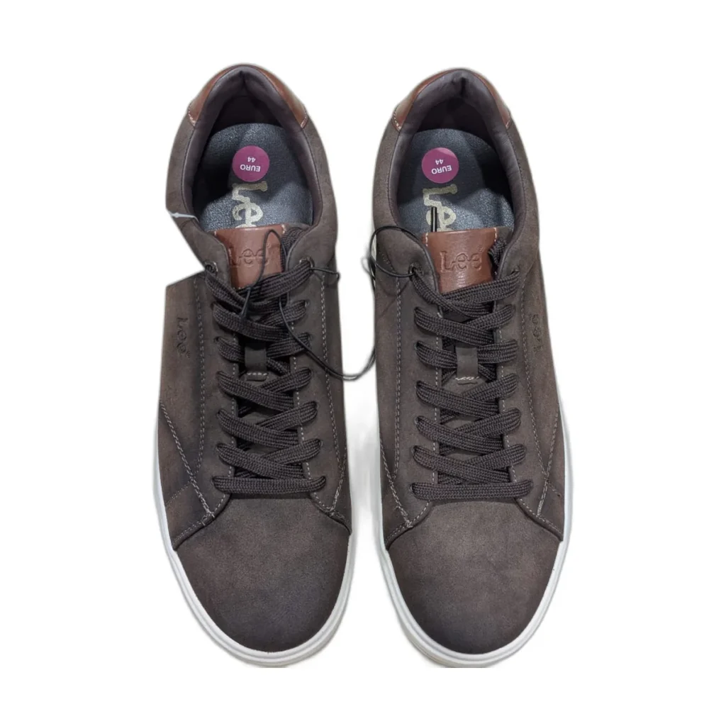 Baskets homme Lee basses aspect daim – Marron