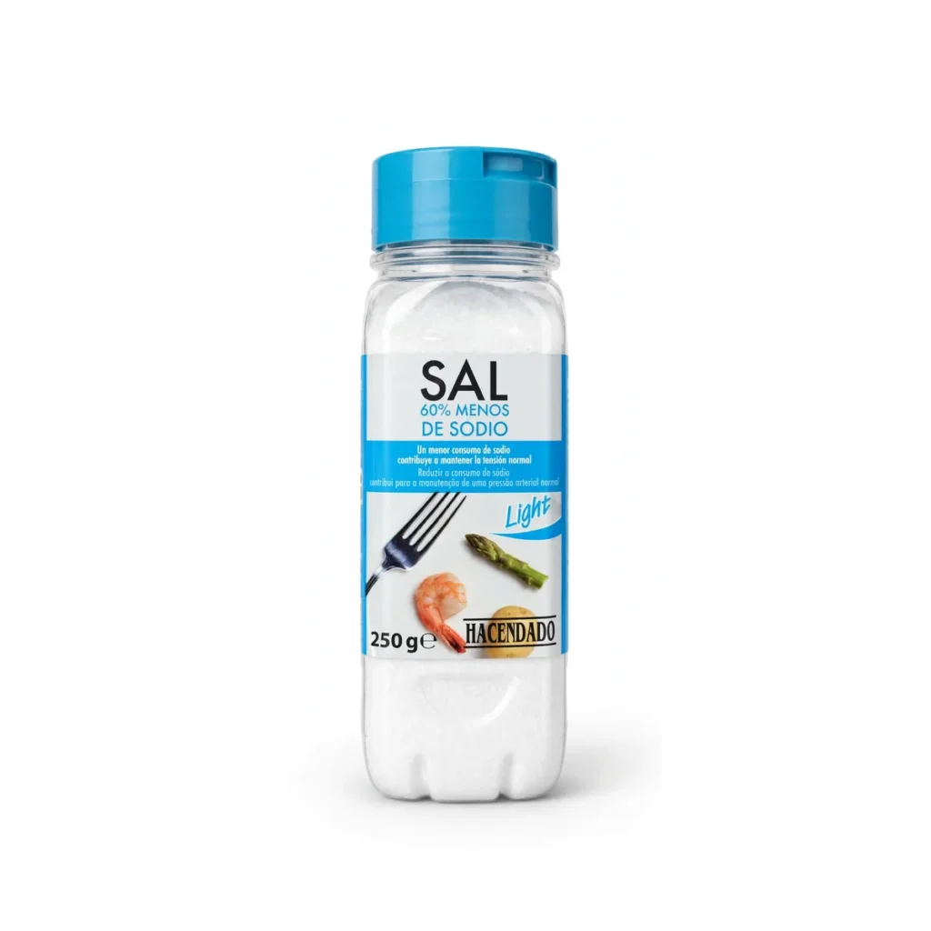Sel de table allégé Hacendado Light 60 % de sodium en moins – 250 g